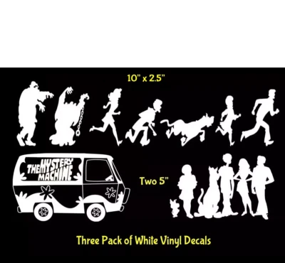 The Mystery Machine The Scooby Doo Gang 3 Pack Vinyl Decals Car Truck Van Window