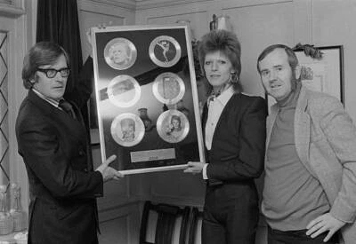 English Singer-Songwriter David Bowie With Rca Award 1974 Old Music Photo