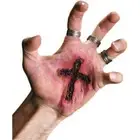 Cross Burn Mark Vampire Scar Dress Up Halloween Costume Makeup Latex Prosthetic