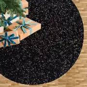 Black Tree Skirt Christmas 46 Inch Velvet Tree Skirt Sequin Tree Skirt Mat Elega