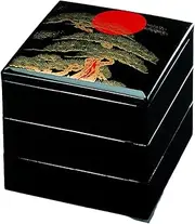 J-Kitchens Excursion Lunch Box, Made in Japan, 3 Tiers, 8 Inches, Hinode Pine, 9.5 x 9.5 x 7.7 inches (24.2 x 24.2 x 19.5 cm)