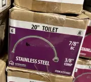 25 Pack: 20" Braided toilet supply Lines. 3/8” COMP x 7/8” BC x 20”