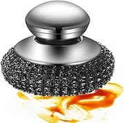 Stainless Steel Scourers with Handle - Steel Pot Scrubbing Scourer Brush | Kitchen Cleaning Brush Wash for Dish, Cutlery, Pan, Sink, Faucet