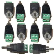 10x Phono Speaker Wire cable to Audio male RCA Connector Adapter Jack Plug