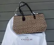 COACH City Zip Signature Tote Brown 37156 New W Tag Bag 16.5 x 10.5 x 6 in