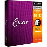Elixir Acoustic 80/20 Bronze Strings w/ NANOWEB Coating Extra Light