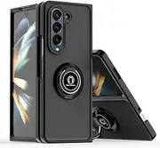 Compatible with Samsung Galaxy Z Fold6 Bracket Phone Case,Compatible with Samsung Galaxy Z Fold6 5G SM-F956 [Car Mount Magnetic Stand] [PC+TPU] Anti-Drop Black