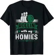 [VidiAmazing] Rollin with My Homies Retro Bowling ds393 T-Shirt