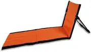 Hbluefat Portable Beach Mat Lounge Chair, Lightweight Beach Chairs for Adults, Adjustable Folding Reclining Beach Mat with Back Support for Camping Sunbathing Patio Lawn (Orange)