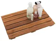 Teak Shower Mat, Non-Slip Bath Mat, Luxury Spa Mat, Wooden Mat for Small