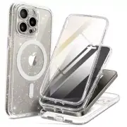 Magnetic for iPhone 15 Pro Max Case, iPhone 15 Pro Max 6.7 inch Shiny Clear