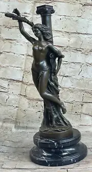 Art Deco Original Naked Captive Woman Bronze Sculpture Statue Figurine Statue