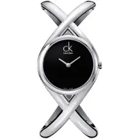 在飛比找蝦皮商城優惠-CK Calvin Klein 雙環交叉手環式銀刻腕錶 K2