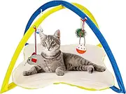 Animals Favorite Cat Play Mat, Cat Tent Activity Center with Hanging Toys