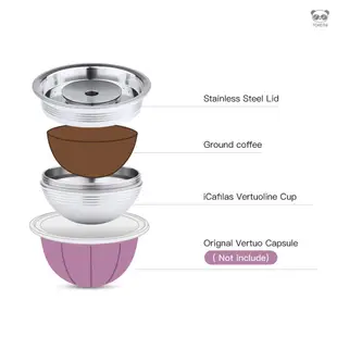 不鏽鋼咖啡膠囊 咖啡過濾器 咖啡膠囊套裝 可重複循環使用 兼容雀巢Nespresso Vertuoline GCA1咖啡
