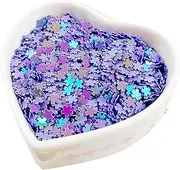 Leliafleury 5mm Purple Flower Sequins Glitter Paillettes Flat Loose Sequins for DIY Crafts Party Decoration, 20g/0.7oz