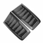 Pair Car Hood Vent Scoop Bonnet Vents Air-Flow Intake Cover Carbon Fiber Color