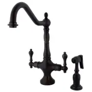 Kingston Brass KS177.ALBS Heritage 1.8 GPM 1 Hole Kitchen Faucet - Bronze
