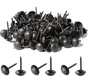 Piutouyar 200 Pcs Black Upholstery Tacks Antique Metal Thumb Tacks Round Head Upholstery Pins for Upholstered Furniture Cork Board DIY Projects or Home Decor 7 x 13mm