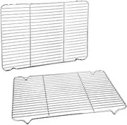 Baking Rack Cooking Rack Set of 2, P&P CHEF Stainless Steel Wire Cooling Drying Roasting Rack, Fits Half Sheet Cookie Pans, Rectangle 16.6''x11.6''x 0.75'', Commercial Quality, Oven & Dishwasher Safe