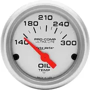 Autometer Gauge, Ultra-Lite, Oil Temperature, 2 1/16 in., 140-300 Degrees F, Electrical, Analog, Each