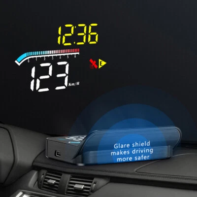 3.5-inch Car HUD Head-up Display OBD2 + GPS Universal LED Windshield Speedometer