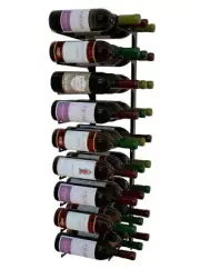 RevueVino wall mounted metal wine rack - Black- 27 Bottle - 3 Deep