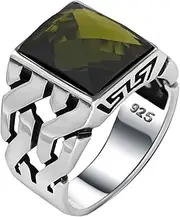 [Babylon Silver] Genuine Solid 925 Sterling Silver, Cuban Link Braided Men's Ring