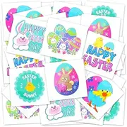 ArtCreativity Temporary Easter Tattoos for Kids, Bulk Pack of 144, 2 Inch Non-Toxic Tats Stickers for Boys and Girls, Fun Easter Basket Stuffers, Cute Surprise Egg Toys, Treats, Goodie Bag Fillers