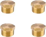 4 Pcs 3/8''(16mm) Male Thread Brass Male Cap, Pipe Plug Fittings Connector for Pipe Connecting Conversion