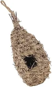 1Pc Woven Bird House Oval Shaped Hanging Nest for Birds Decorative Shelter for Outdoor Use Warm Cozy Home for Parrots Doves