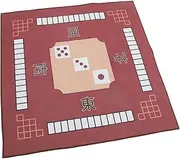 PHENOFICE 1pc Mahjong Table Mat Square Shape Mahjong Pad Anti Noise Reduction Polyester Material Brown for Board Games Home Decor