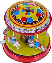 FELTECHELECTR Vintage Wind Up Carousel Creative Clockwork Carousel Plaything for Home Bar Club Decor Fun Decorative Collectors Item No Battery Required Safe Material