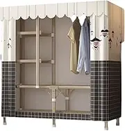 Polyester Portable Closets with Curtain Large Capacity Portable Wardrobe Storage Foldable Portable Wardrobe Closet