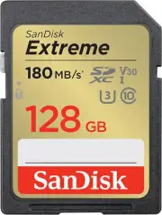 Sandisk Extreme SD Card 128GB SDXC Memory Card 4K UHD Video Camera SDSDXVA-128G