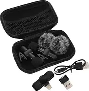 Totority Professional Lapel Mic Mini Clip Interview Mic Noise Cancellation Type-c Usb Adapter Portable for Recording