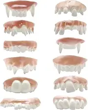 ALLY-MAGIC Gnarly Teeth 12 Pieces Ugly Fake Teeth Bob Teeth Gag Teeth Halloween Vampire Teeth for Aldult Halloween Masquerade Costume Party Favors,12 Styles Y4-GGJYTZ