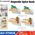 4pcs Bamboo Kitchen Wall Mounted Storage Hanging Magnetic Spice Organizers Rack