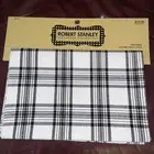 Robert Stanley Buffalo Plaid Table Runner 13" x 69" Tableware Black & White NEW
