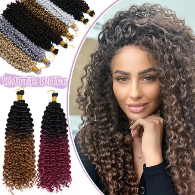 8"/14" Water Wave Braid Weave-on Braids Hair Extensions As Human Curly Ombre US