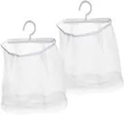 WEKADRIN 2Pcs Hanging Mesh Storage Bag Breathable Organizer for Clothespins Space Saving Design Container for Home Bathroom Balcony Travel