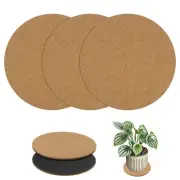 3-Pack Cork Plant Coasters, 8 Inch Round Coasters Pads Cork Plant Mats Cork Pad
