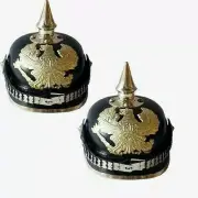 SET OF 2 PCS WW1 WW2 Pickelhaube Helmet German Prussian Helmet Officer Helmet