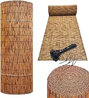 Bamboo Privacy Fence Screen for Garden, 2 3 4 5 6 FT, Decorative Fence, Fencing Rolls, Outdoor Privacy Screening, Sun Shade, Waterproof, Breathable (Natural Reed Fencing)(0.6 * 6m(2 * 19.7ft))