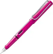 LAMY safari pink - Fountain Pen with ergonomic grip & polished steel nib in size F - ideal for any Writing & Calligraphy - including LAMY T 10 blue cartridge - Right-Handed