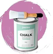 Pack Chalk Paint for Furniture 750 ml + Paint Brush Specially for Chalk Paint - Furniture Paint Natural Chalk Effect - Paint for Wood (Purple)