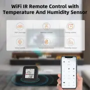 3 In 1 IR Remote Control With Smart Temperature Humidity Monitor LCD Screen W