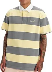 [Levi's] Union Men's Short Sleeve Rugby Shirt, Deck Stripe