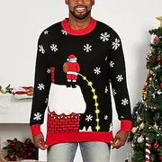 Ugly Christmas Sweater Men's Funny Sweaters Keep Warm Modern Contemporary Santa Claus Pullover Jumper Knitted New Years Eve Sweater Work Daily Wear Long Sleeve