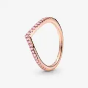 *BRAND NEW* Pandora Timeless Rose Gold Plated Wish Sparkling Pink Ring 186316C02